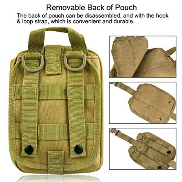 Outry Tactical Pouch 3 Outry Tactical MOLLE Medical Pouch, EMT First Aid Pouch, Rip-Away IFAK Medical Emergency Utility Pouch, Military Tactical Pouch for Outdoor Activities