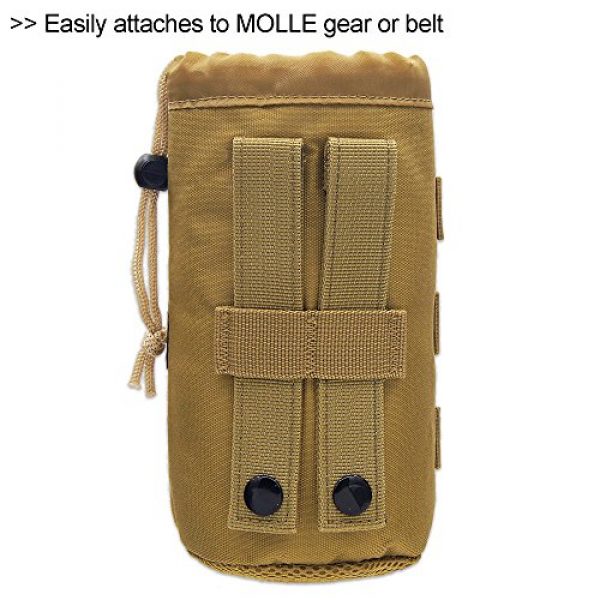 Cevinee Tactical Pouch 3 Cevinee trade; Ultra-light Tactical MOLLE Water Bottle Pouch, Drawstring Open Top & Mesh Bottom Travel Water Bottle Bag