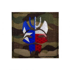 ODSP Airsoft Morale Patch 1 Seal Team Trident Cat Head Infrared Reflective IR Embroidered Fabric Patch, Tactical Military Morale Patches Set for Caps,Bags,Backpacks,Vest, Uniforms 2.95 x 2.95 Inch