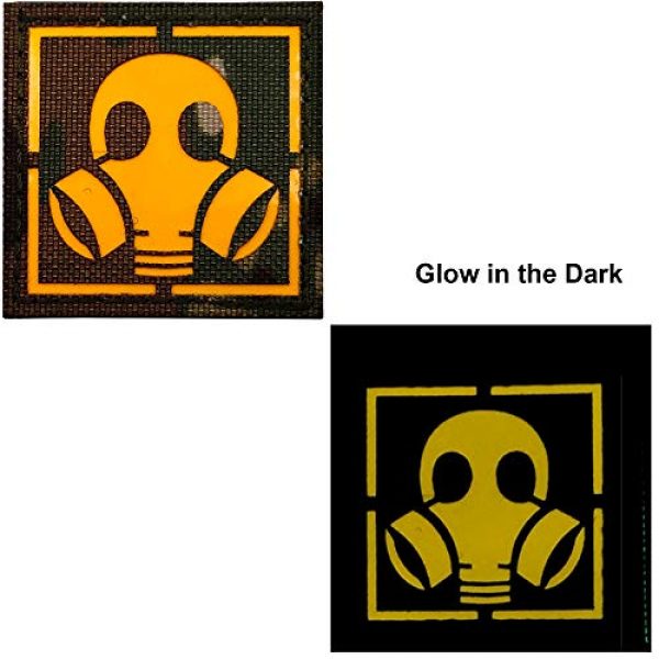 ODSP Airsoft Morale Patch 5 3 Pack Glow Dark Gas Mask Patches Stickers Chemicals Resident Evil Military Morale Tactical Badges Appliques with Hook and Loop Fastener Backing