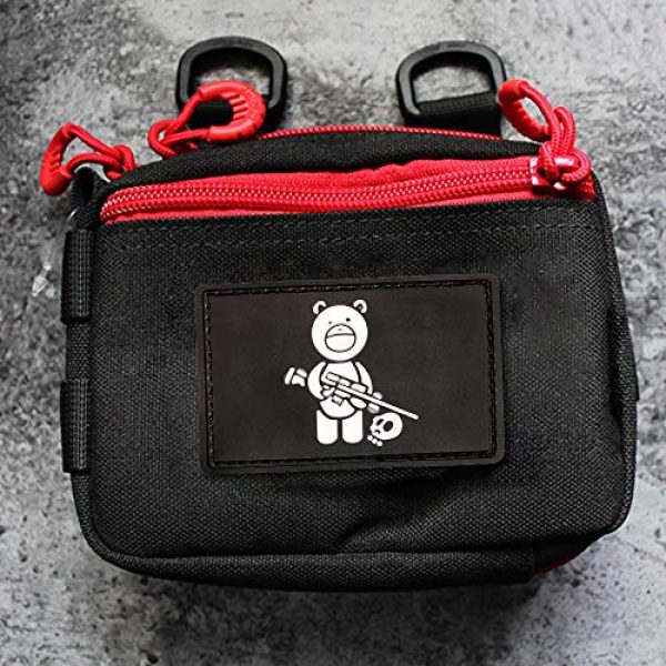 Morton Home Airsoft Morale Patch 3 Morton Home Bear Sniper & Hunter Skull 3D PVC Tactical Army Morale Rubber Patch (Black)