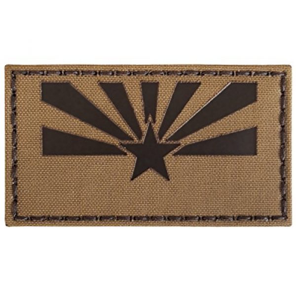 Tactical Freaky Airsoft Morale Patch 5 Coyote Brown Tan Infrared IR Arizona Flag 3.5x2 IFF Tactical Morale Fastener Patch