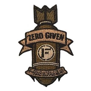 F-Bomb Morale Gear Airsoft Morale Patch 1 Zero Given F-Bomb Embroidered Morale Patch