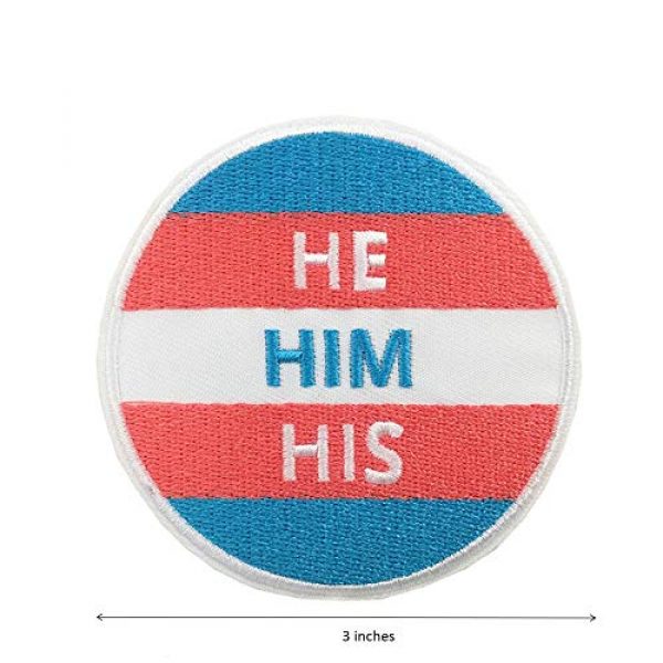 Cute-Patch Airsoft Morale Patch 2 LGBTQ Trans Flag Transgender LGBT Flag My Pronouns are HE HIS HIM Embroidered Iron on Patch