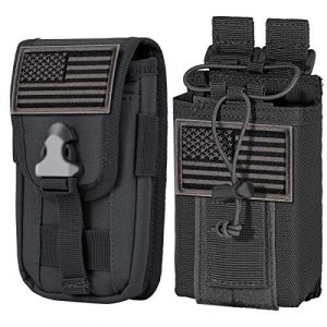 IronSeals Tactical Pouch 1 IronSeals Tactical Cell Phone Holster Pouch & Adjustable Interphone Storage Bag for Two Ways Walkie-Talkie
