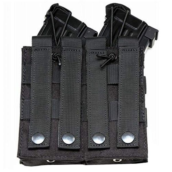 ATBP Tactical Pouch 4 ATBP Large Tactical Molle Drawstring Dump Pouch Rifles Magazine Utility Tool Belt Fanny Hip Holster Water Bottle Holder Waist Bag Pack (Black,Double for Rifle)
