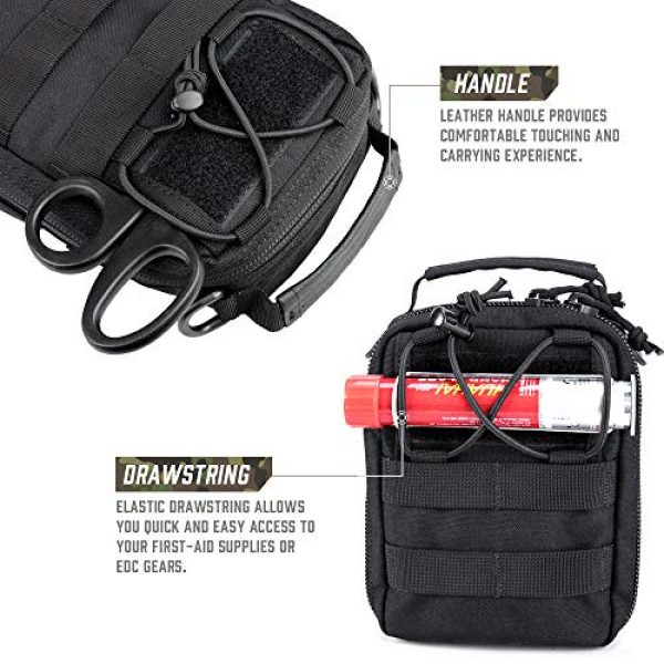 WYNEX Tactical Pouch 5 WYNEX Tactical Molle EMT Pouch, Medical First Aid Pouch EDC Commuter Bag Military IFAK Utility Pouch Rescue Gear Organizer for Hiking, Include USA Patch and Red Cross Patch