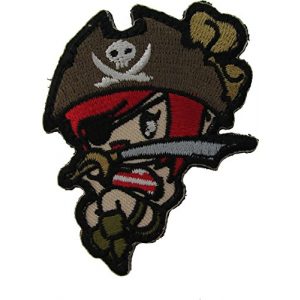 Mil-Spec Monkey Airsoft Morale Patch 1 Pirate Girl Morale Patch (Full Color (High Contrast))