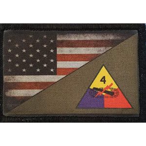 RedheadedTshirts Airsoft Morale Patch 1 4th Armored Division Morale Patch Tactical Military by RedheadedTshirts. Made in The USA!