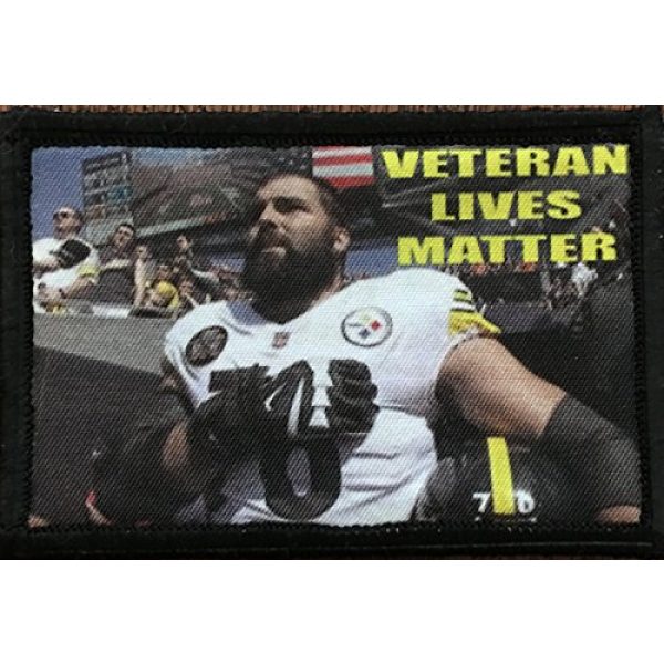 RedheadedTshirts Airsoft Morale Patch 1 Veteran Lives Matter Flag Morale Tactical Military Patch 2x3" Hook and Loop Made in The USA