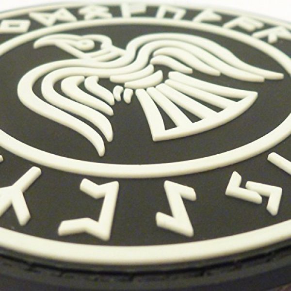 LEGEEON Airsoft Morale Patch 5 LEGEEON Glow Dark Rare Norse Viking Raven Runes Odin God of War Morale PVC Rubber 3D Hook&Loop Patch