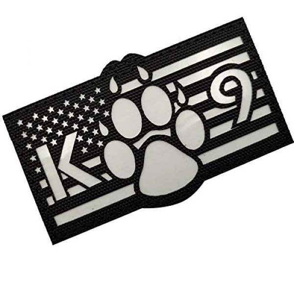 APBVIHL Airsoft Morale Patch 7 Glow in Dark USA Flag K9 Dog Handler Paw K-9 Tactical Morale Fastener Patch, Hook and Loop Backing for Harness Vest, Bundle 2 Pieces, 3.54 x 2.17 Inch