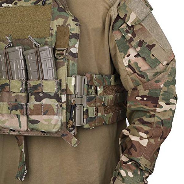 KRYDEX Tactical Pouch 5 KRYDEX Quick Release Buckle Set,Single Point Molle Quick Disconnect Side Entry Conversion with Hoop and Loop for JPC CPC NCP XPC 420 Vest (Multicam)