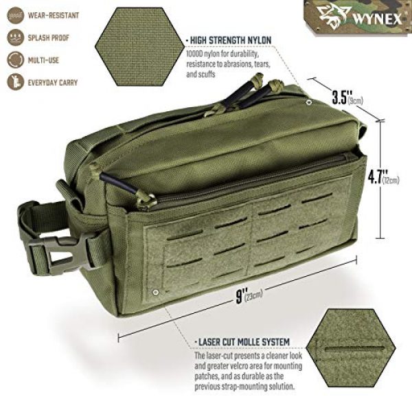WYNEX Tactical Pouch 5 WYNEX Tactical Multi-Purpose Pouch, MOLLE EDC Admin Pouch Horizontal Pouches Military Modular Tool Bags Handlebar Front Bags Hand Bag Toiltery Bag with Flag Patch