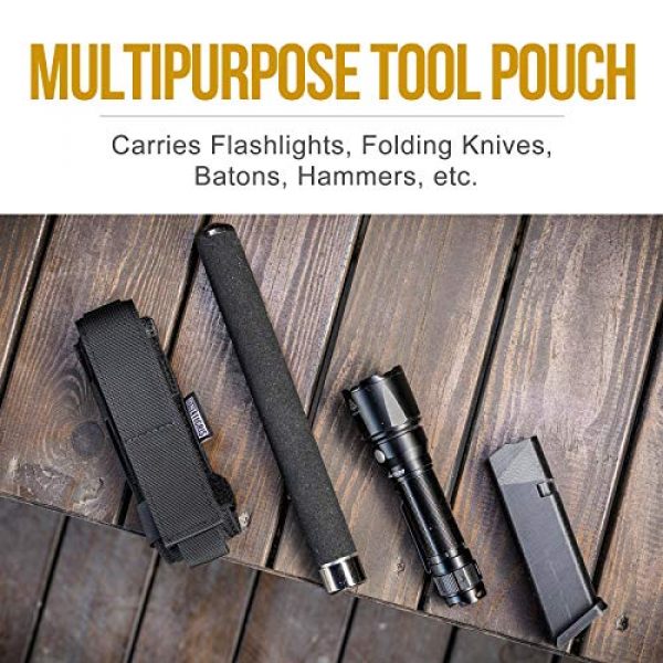 OneTigris Tactical Pouch 2 OneTigris X-Sheath Multiuse Tool Pouch Holster with Adjustable Capacity for Holding Flashlight, Folding Knife, Baton, Hammer