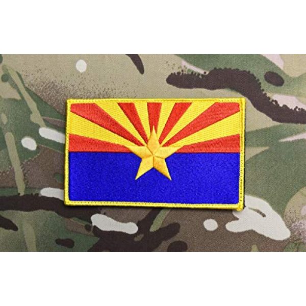 BritKitUSA Airsoft Morale Patch 2 BritKitUSA Large 3"x5" Arizona State Flag Morale Patch Grand Canyon State AZ Ditat Deus Hook & Loop Backing