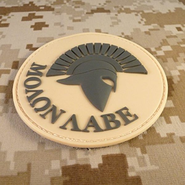 LEGEEON Airsoft Morale Patch 2 Desert Arid Spartan Molon Labe AOR1 US Navy Seals Morale Tactical PVC Rubber Touch Fastener Patch