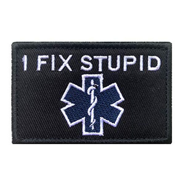 Antrix Airsoft Morale Patch 1 Antrix I Fix Stupid EMT Medic Funny Military Emblem Badge Patch Hook & Loop Tactical Patch - 3.15"x2"