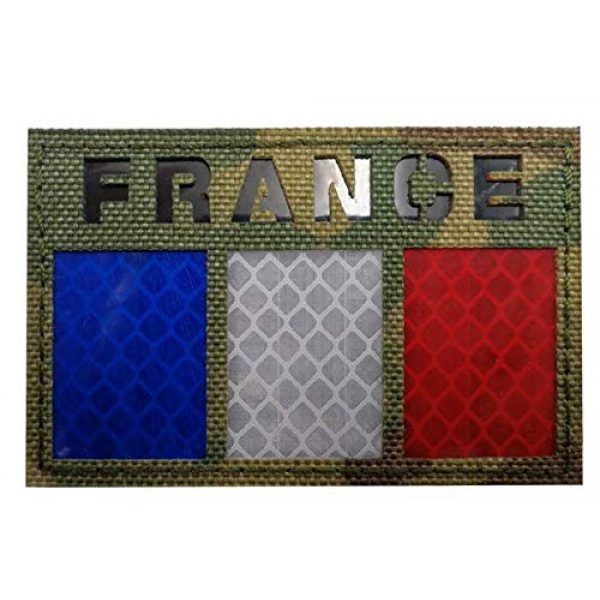 Tactical Embroidery Patch Airsoft Morale Patch 1 IR France Flag Infrared Reflective Tactical Embroidery Patch Hook & Loop Morale Patch Military Patch for Clothing Accessory Backpack Armband (color3)