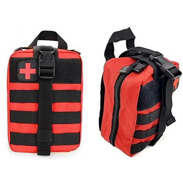 common Tactical Pouch 1 Red Tactical First Aid Kit Survival Molle Rip-Away EMT Pouch Bag IFAK Medical US