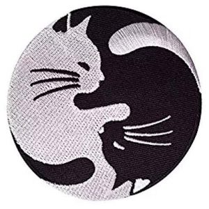 Embroidery Patch Airsoft Morale Patch 3 Cat Yin Yang Kung Fu Chinese Military Hook Loop Tactics Morale Embroidered Patch