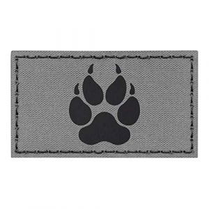 Tactical Freaky Airsoft Morale Patch 1 IR K9 Dog Handler Wolf Gray Grey Paw K-9 2x3.5 Tactical Morale Fastener Patch