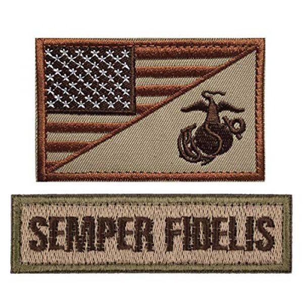 ELLEWIN Airsoft Morale Patch 7 ELLEWIN USA Marine Corps USMC Patch Semper Fidelis Embroidery Patch Military Tactical Morale Badge Patch Hook and Loop