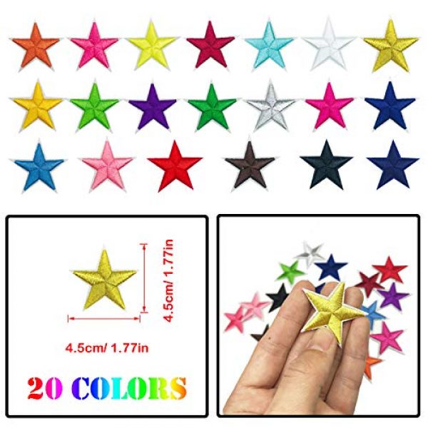 Woohome Airsoft Morale Patch 4 Woohome 31 PCS Assorted Star Iron on Patches Sew on Patches Embroidered Appliques for DIY Clothing Accessories