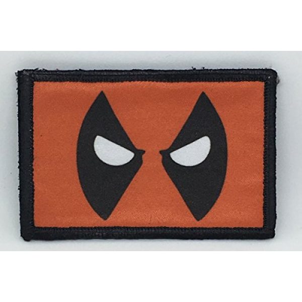 RedheadedTshirts Airsoft Morale Patch 1 Deadpool EYES Morale Patch. Perfect for your Tactical Military Army Gear, Backpack, Operator Baseball Cap, Plate Carrier or Vest. 2x3" Hook and Loop Patch. Made in the USA