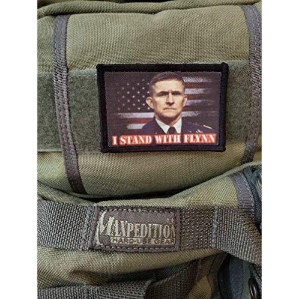 RedheadedTshirts Airsoft Morale Patch 2 I Stand with General Flynn Qanon Morale Patch Military Tactical Made in The USA