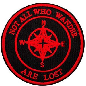Tactical Embroidery Patch Airsoft Morale Patch 1 Not All Who Wander are Lost Embroidery Patch Military Tactical Morale Patch Badges Emblem Applique Hook Patches for Clothes Backpack Accessories