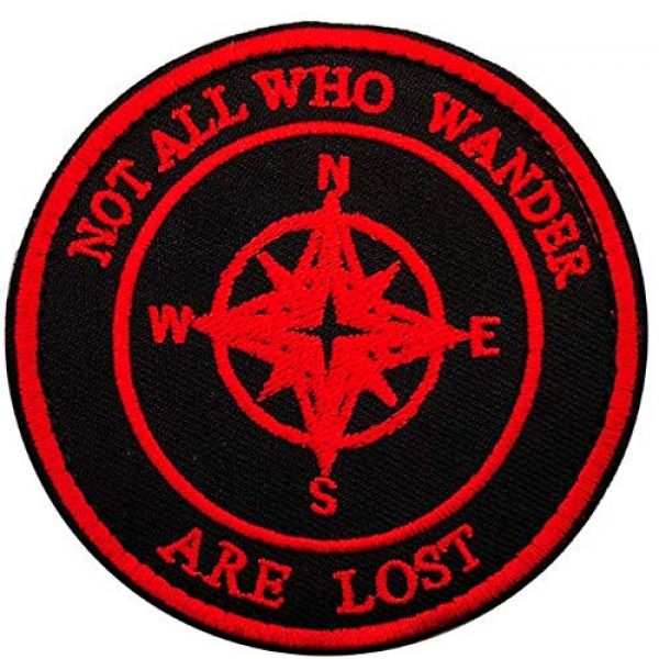 Tactical Embroidery Patch Airsoft Morale Patch 1 Not All Who Wander are Lost Embroidery Patch Military Tactical Morale Patch Badges Emblem Applique Hook Patches for Clothes Backpack Accessories
