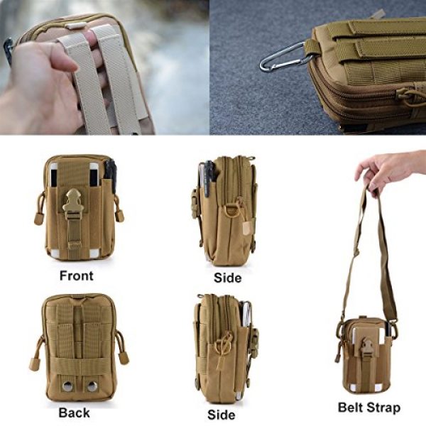ofone Tactical Pouch 7 Tactical Molle Pouch Outdoor Sports Belt Waist Pack Bag Military Waist iPhone Gadget Money Pocket EDC Security Carry Case for Camping Hiking Mountaineering