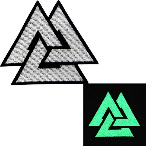 EmbTao Airsoft Morale Patch 2 EmbTao Glow in Dark Valknut Triangle Symbol Viking Norse Rune Morale Tactical Iron On Sew On Patch