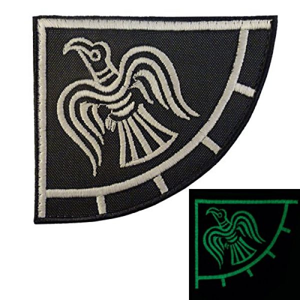LEGEEON Airsoft Morale Patch 1 LEGEEON Glow Dark Rare Viking Raven Banner Odin God of War Embroidered Fastener Patch