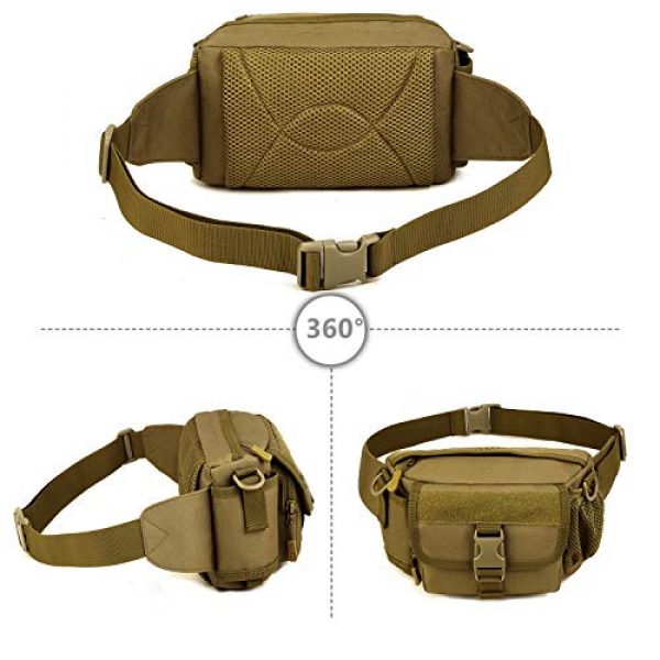 Protector Plus Tactical Pouch 2 Protector Plus Tactical Fanny Pack with Mesh Water Bottle Holder Pouch Military Running Waist Bag Sling Hip Belt MOLLE Army Lumbar Gear Pocket (Patch Included)