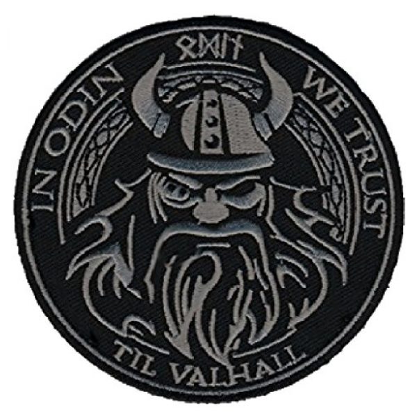 Miltacusa Airsoft Morale Patch 1 in Odin We Trust Viking God Wolf in God Till Valhall Hook Patch