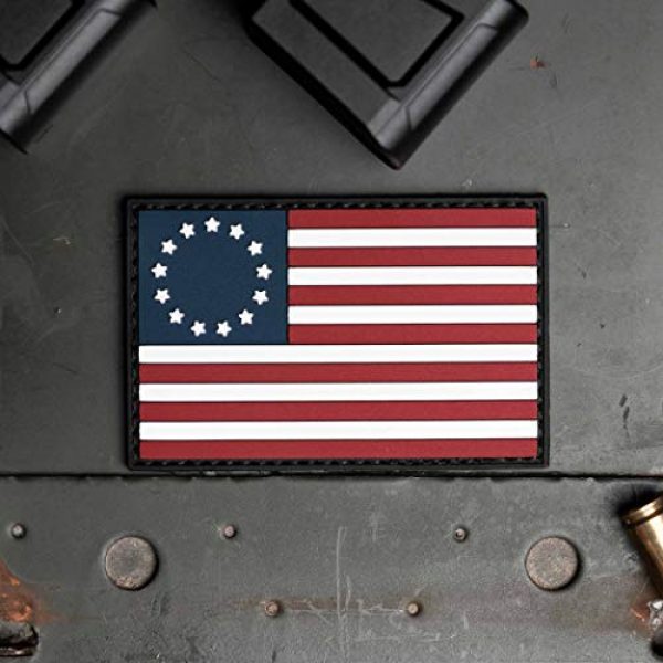 NEO Tactical Gear Airsoft Morale Patch 2 NEO Tactical Gear Betsy Ross US Flag PVC Rubber Morale Patch - Crossfit Patch - Hook Backed with Loop Attachment Piece That Can Be Sewn On