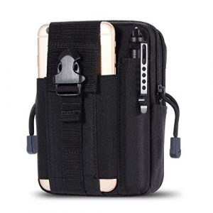 Zeato Tactical Pouch 1 Zeato Tactical Molle EDC Utility Pouch Compact Gadget Belt Waist Pack with Cell Phone Holster Holder for iPhone Xs Max/XR/Xs/X,Galaxy S10e/S10/S10 Plus/Note 9/S9 Plus/S9 LG Sony and More (Black)
