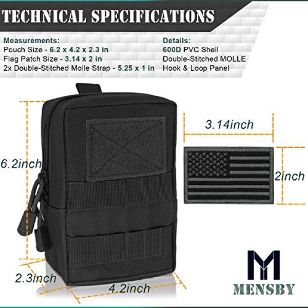 MENSBY Tactical Pouch 2 MENSBY EDC Pouch Bag Molle Pouch Tactical Pouch Molle Attachments Molle Cell Phone Case for Tactical Backpack