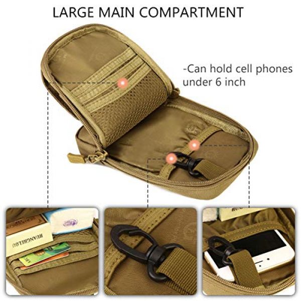 Protector Plus Tactical Pouch 6 Protector Plus Tactical MOLLE Phone Pouch Cellphone Holster Small Admin Waist Bag Utility Gadget Gear Medical Pack Tool Pocket EDC Belt Purse