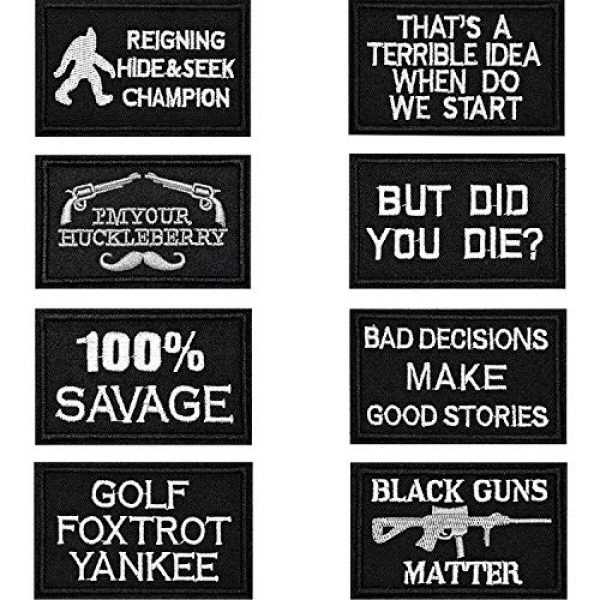 KQ Airsoft Morale Patch 3 KQ 20pcs Funny Tactical Morale Patches Cool Military Word Sew On/Iron On Patches for Vests Caps Bags Jackets Jeans Backpacks Full Embroidered Patch Set(BLack-pc-20)