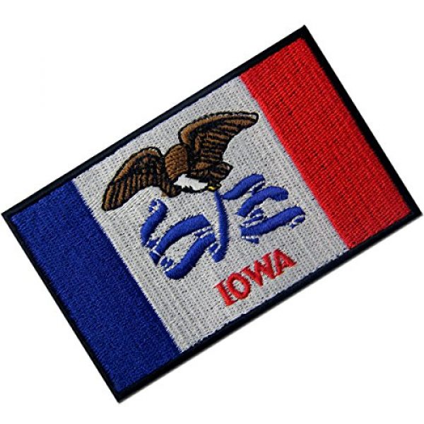 EmbTao Airsoft Morale Patch 3 Iowa State Flag Embroidered Emblem Iron On Sew On IA Patch