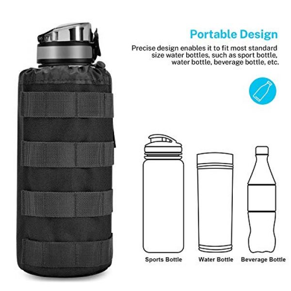 Gonex Tactical Pouch 3 Gonex Tactical Military MOLLE Water Bottle Pouch & Car Seat Back Organizer with 4 Detachable Molle Pouch