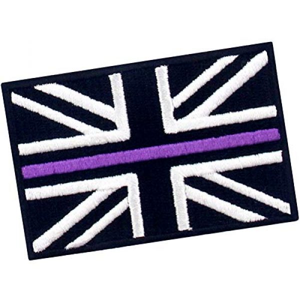 EmbTao Airsoft Morale Patch 3 EmbTao Tactical Thin Purple Line UK Flag British Union Jack Patch Embroidered Morale Applique Iron On Sew On Emblem