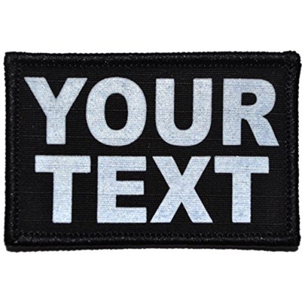 Tactical Gear Junkie Airsoft Morale Patch 2 Custom Reflective Patch - 2 x 3 inch Custom Text Patch - Black