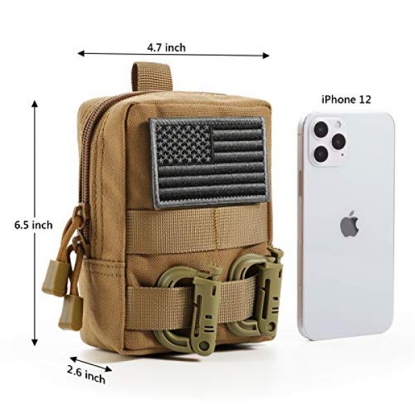 FRTKK Tactical Pouch 2 FRTKK 2 Pack Molle Pouches - Tactical Compact Water-Resistant EDC Pouch Bag Small Utility Pouch
