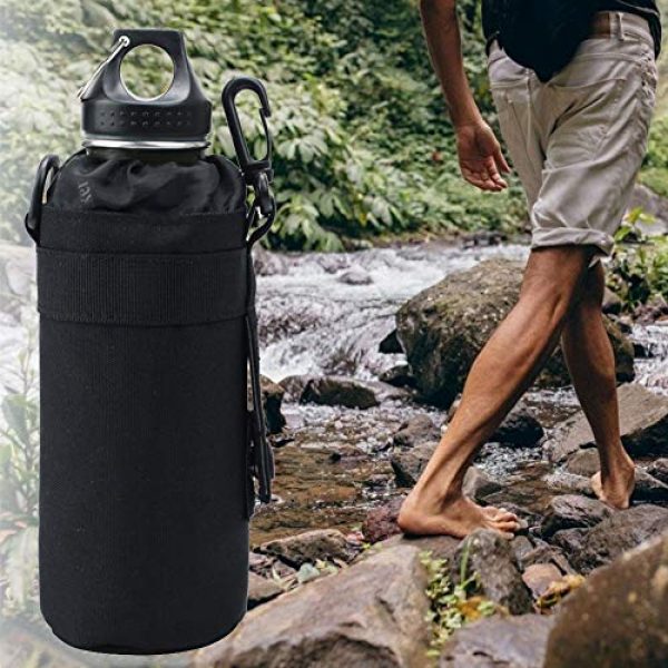 Alomejor Tactical Pouch 6 Alomejor Water Kettle Bag Water Bottle Pouch Nylon Kettle Bag Holder Waterproof Nylon Water Bottle Sleeve Waist Bag for Outdoor Sports