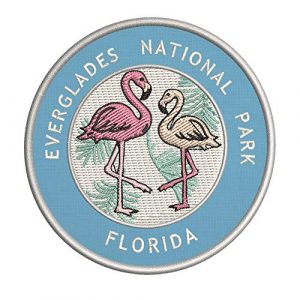 Appalachian Spirit Airsoft Morale Patch 1 Flamingos Everglades National Park, Florida Two Flamingos Embroidered Premium Patch DIY Iron-on or Sew-on Decorative Badge Emblem Vacation Souvenir Travel Gear Clothes Appliques