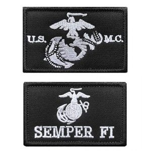 Antrix Airsoft Morale Patch 1 Antrix 2 Pcs Tactical US Army US Marine Corps USMC Vows Semper Fi Applique Fastener Hook and Loop Military Badge Patch for Backpacks Caps Hats Vests Bags